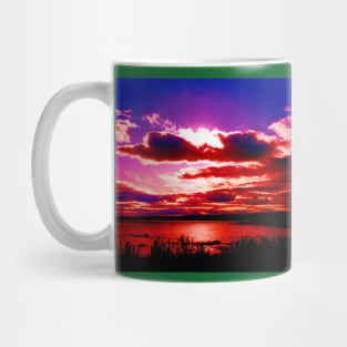 Sunset over the Penobscot River Maine Mug